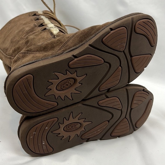 UGG Australia Whitley Suede Espresso Brown Lace up Winter Boots Size 7 - Picture 9 of 12